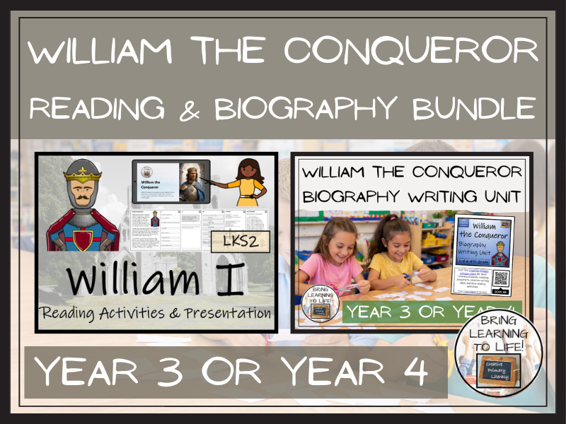 William the Conqueror Comprehension & Biography Bundle | LKS2