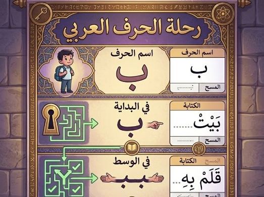 لوحة شكل الحروف العربية