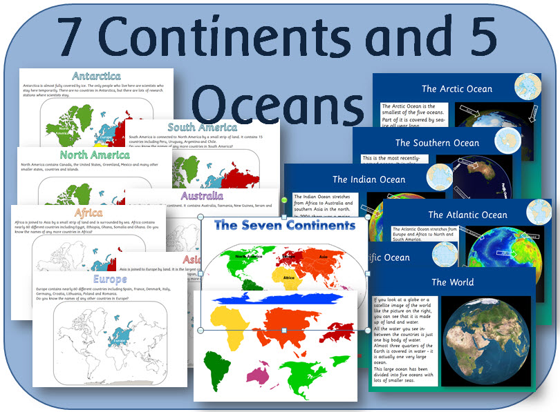 Ks1 Geography Locational Knowledge The Seven Continents And Five Oceans Resource Pack Teaching Resources