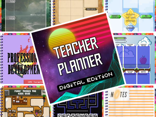 Digital Teacher Planner: Nerdy Retro Gamer
