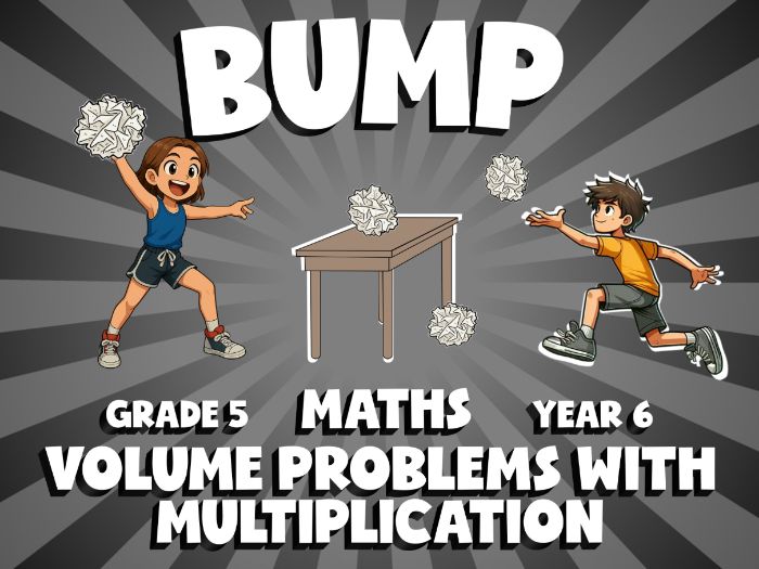 Volume Problems with Multiplication BUMP Maths Game | No-Prep Year 6 Review Activity