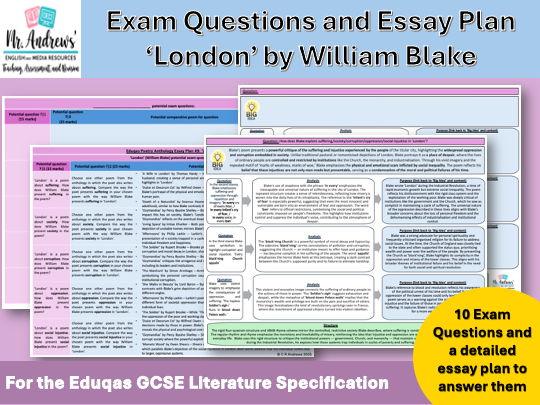 'London' Eduqas GCSE Exam Questions and Essay Plan