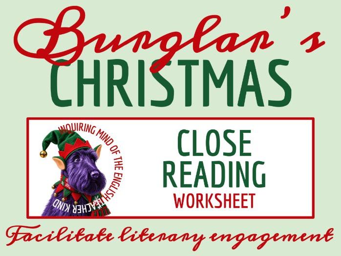 "The Burglar's Christmas" by Willa Cather Literary Analysis Worksheet | Winter Holiday Short Story