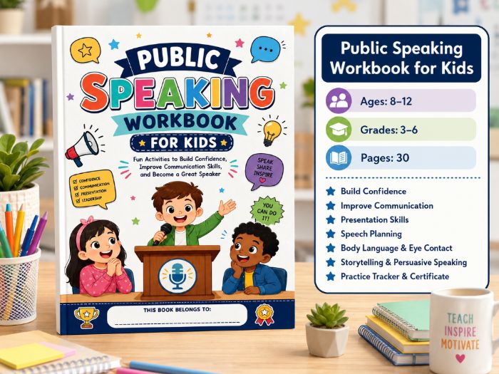 Public Speaking Workbook for Kids | Grades 3–6 | Speech, Communication, Confidence & Presentation