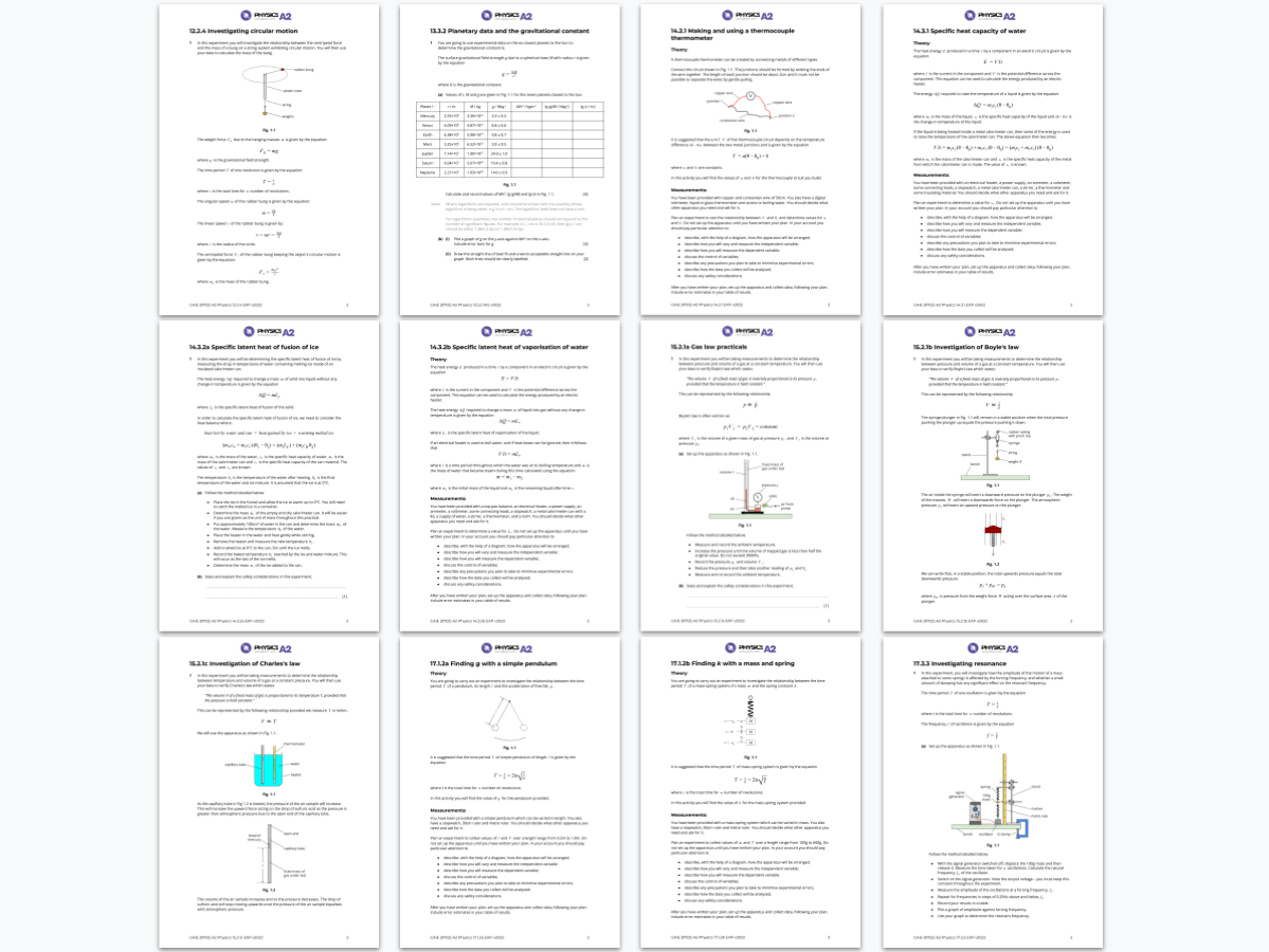 CAIE 9702 A2 Level Physics Practicals - Topics 12 to 17 | Teaching ...