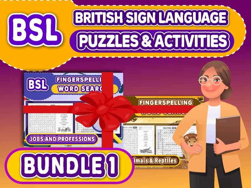 BSL (British Sign Language ) Puzzles and Activities -BUNDLE 1-