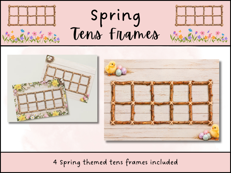 Spring Easter Ten Frame Counting Mats EYFS