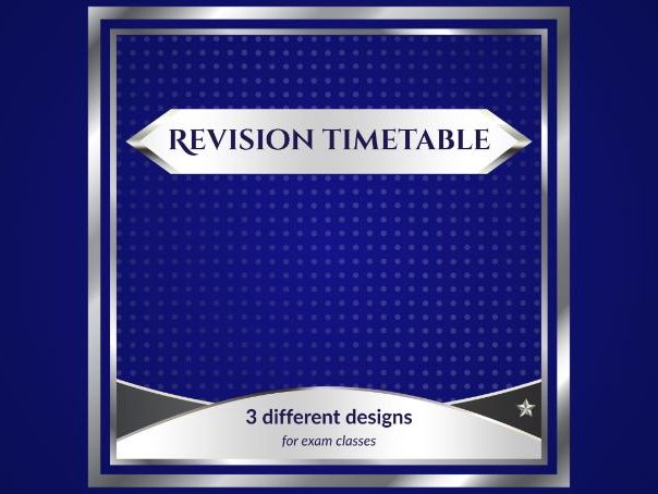 Revision timetable – Exam preparation