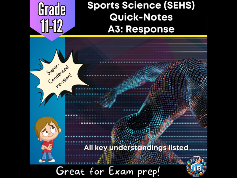 IB DP Sports Science (SEHS): A3 Response – Condensed Topic Revision Notes (2026)