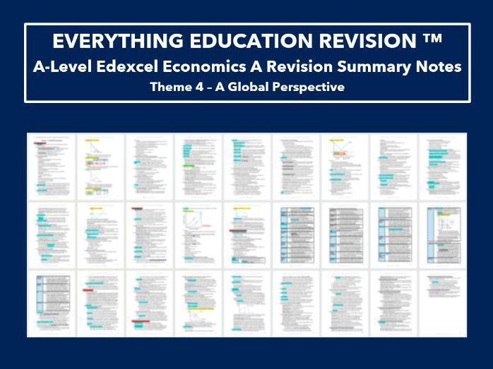 A-Level Edexcel Economics A Summary Notes for Theme 4 – A Global Perspective