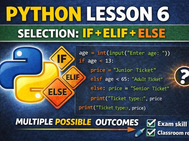 Python Lesson 6: IF / ELIF / ELSE Explained (GCSE-Ready) | Multiple Outcomes Made Clear