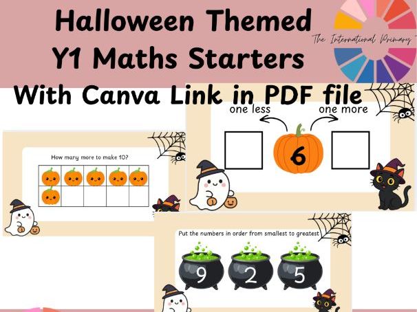 Halloween Maths Starters for Year 1 | Number Bonds, Addition & Place Value to 10