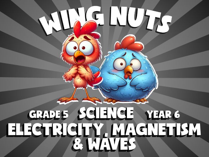 Electricity, Magnetism & Waves WING NUTS Science Game | No-Prep Year 6 Review Activity
