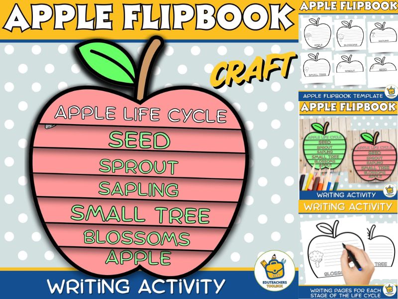 Apple Life Cycle Flipbook Craft | Writing Activity