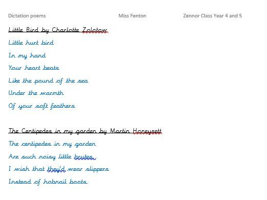 Dictation Poems