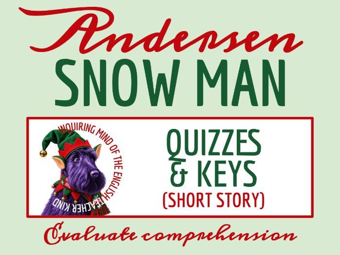 "The Snow Man" by Hans Christian Andersen Quiz and Answer Key | Winter Story