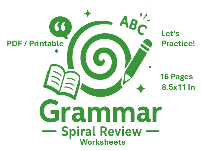 Grammar Spiral Review With Answer Key: English Grammar Practice Worksheets