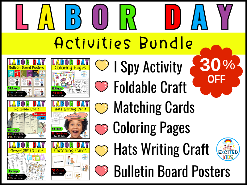 Labor Day Craft Bundle | Community Helpers Activities Pack | Career Week | Jobs