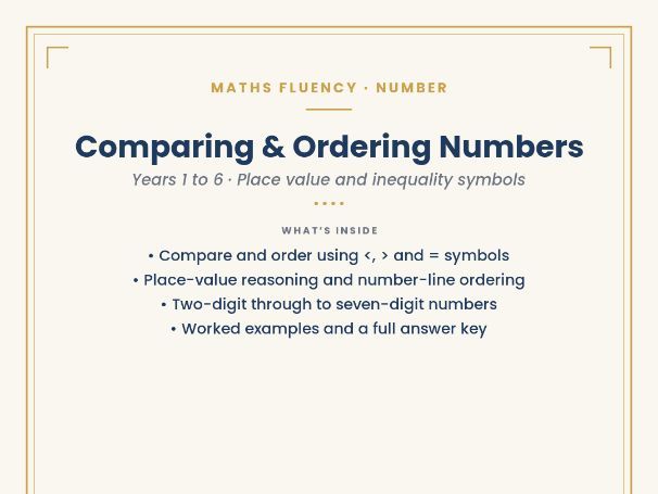 Comparing & Ordering Numbers