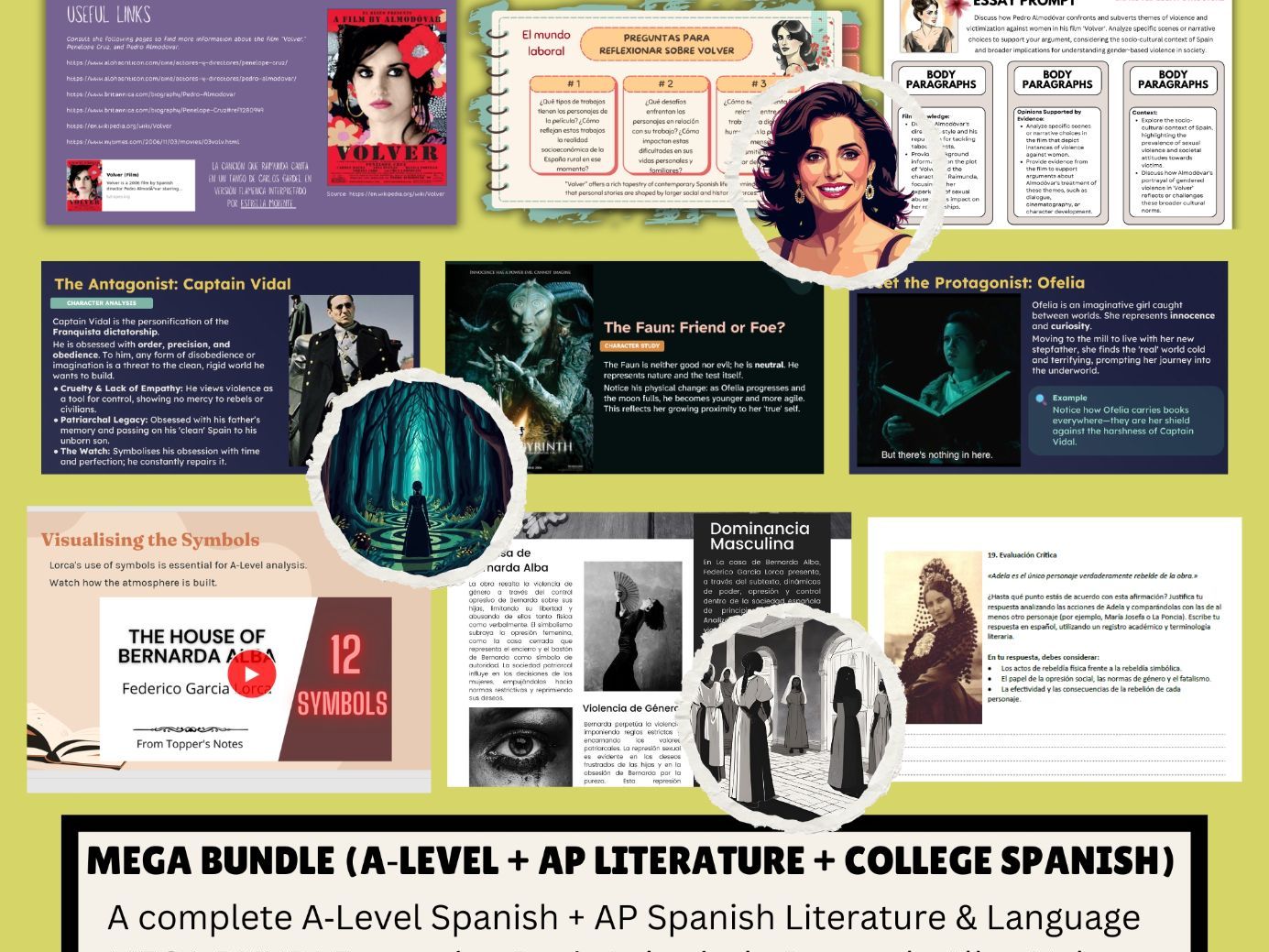 A‑Level Spanish MEGA BUNDLE | AP Spanish Literature & College Spanish 200–300 Film + Literature + Culture Master Pack