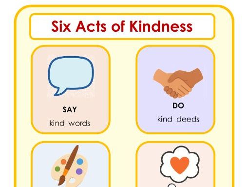 World Kindness Day - 6 Acts of Kindness poster