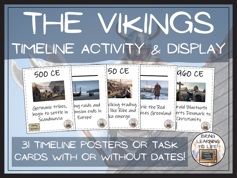 Vikings History Timeline Display Research and Sorting Activity