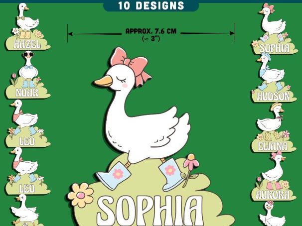 Silly Goose Classroom Name Tags, Funny Student Desk Decor, Editable PowerPoint Template