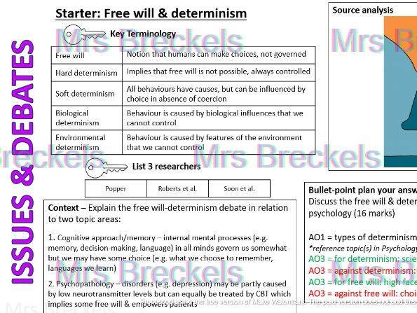 Issues & Debates (AQA A-level Psychology 2025-) - Recap starter/do now worksheets with answers