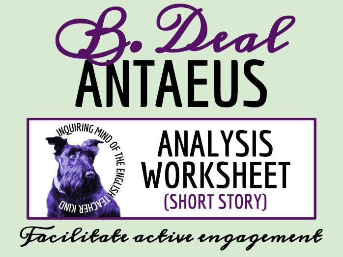"Antaeus" by Borden Deal Close Reading Analysis Worksheet | Adolescent Literature Lesson