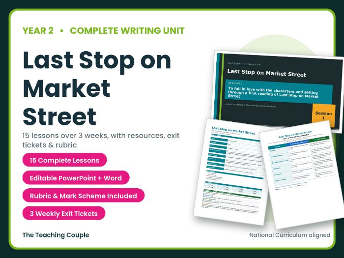 Last Stop on Market Street | Year 2 English Unit | 15 Complete Lessons + Resources + Mark Scheme