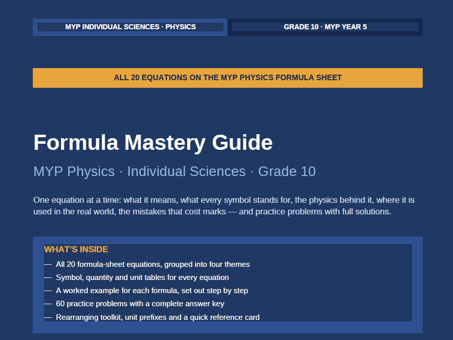IB MYP Physics Formula Mastery Guide