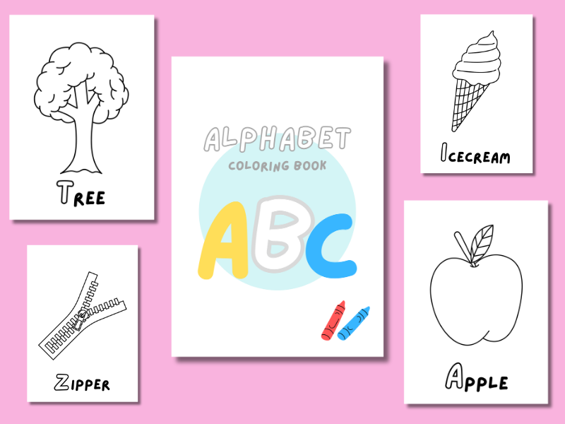 Simple & Direct: Alphabet Coloring Book: 28 Pages of A-Z Fun