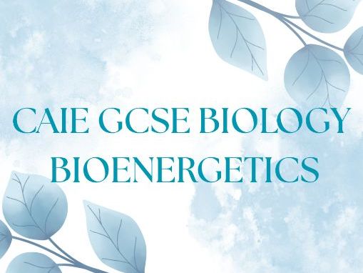CAIE GCSE BOLOGY BIOENERGETICS