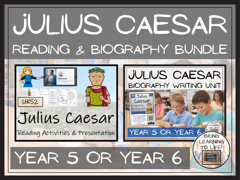 Julius Caesar Reading Comprehension & Biography Bundle | UKS2