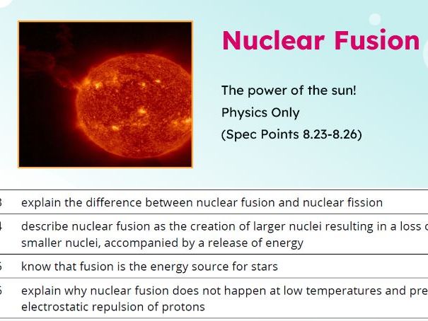 IGCSE Physics: Nuclear Fusion | Radioactivity | Edexcel Modular | Unit 8 | L9