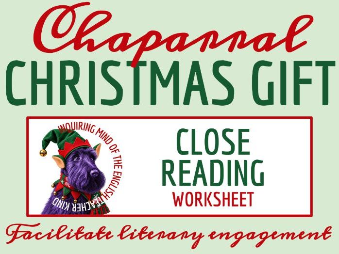 "A Chaparral Christmas Gift" by O. Henry Analysis Worksheet | Holiday Literature