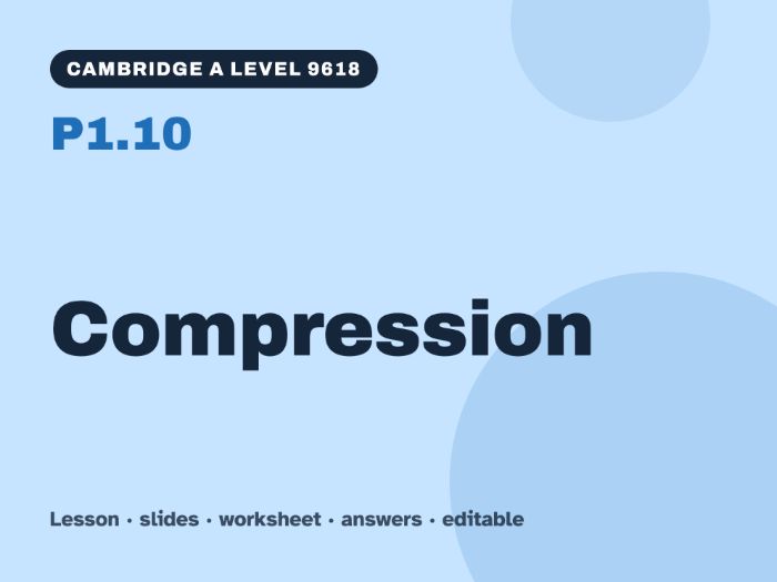 Cambridge A Level Computer Science 9618 – P1.10 Compression – Lesson & Worksheet