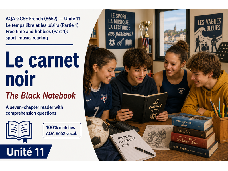 GCSE FRENCH SHORT STORY: AQA 8652 New GCSE - Le temps libre et les loisirs (PART 1) - AQA New SPEC