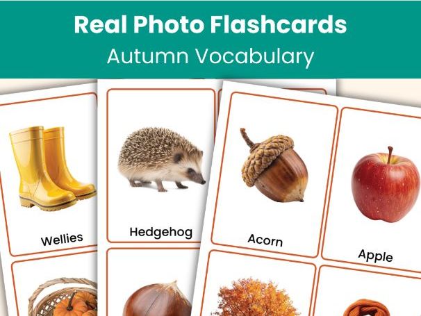 Autumn Flashcards - 52 Real Photo Flashcards | Printable Vocabulary Cards for Educational Learning