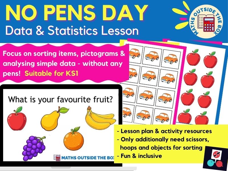NO PENS DAY: Data & Statistics Lesson (KS1)