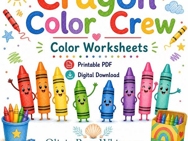Crayon Color Crew | Color Worksheets | Printable PDF | Digital Download