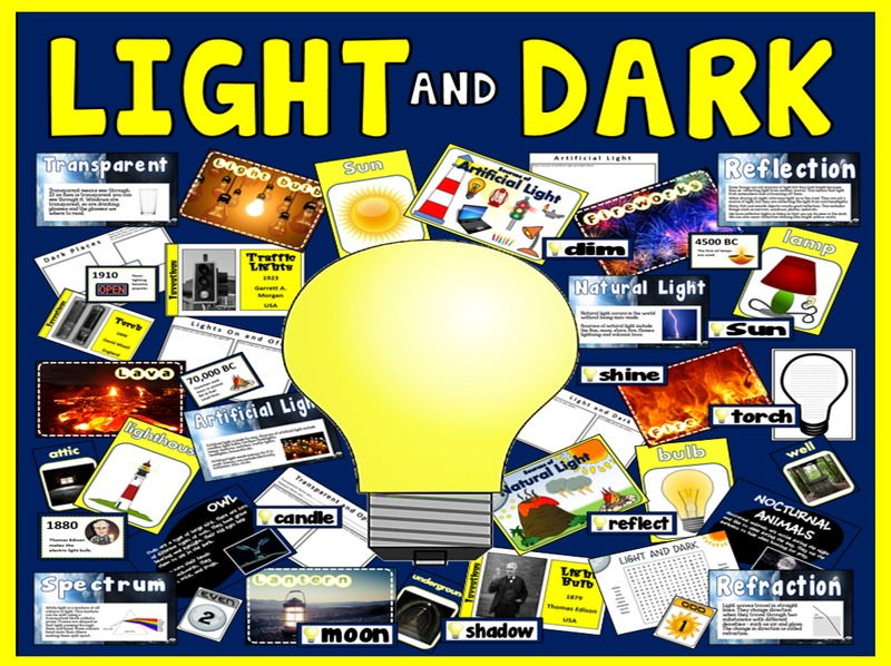 LIGHT AND DARK TEACHING RESOURCES SCIENCE KS2 SHADOW REFLECTION REFRACTION