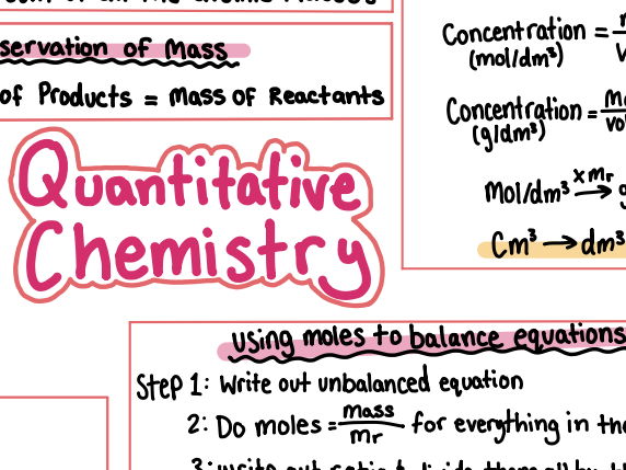 C3: Quantitative Chemistry calculations summary