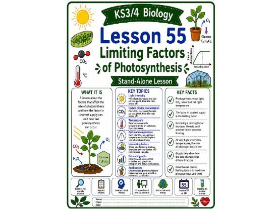 Limiting factors of photosynthisis cover lesson (L55) Biology