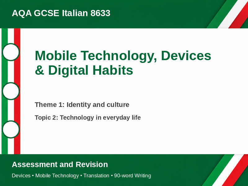 AQA GCSE Italian – Mobile Technology, Devices & Digital Habits