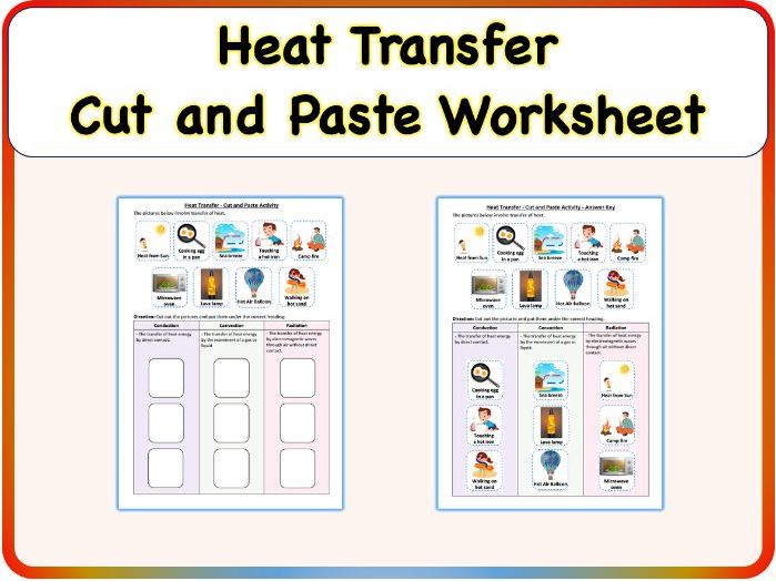 Heat Transfer - Cut and Paste Worksheet Activity (No Prep Printable)