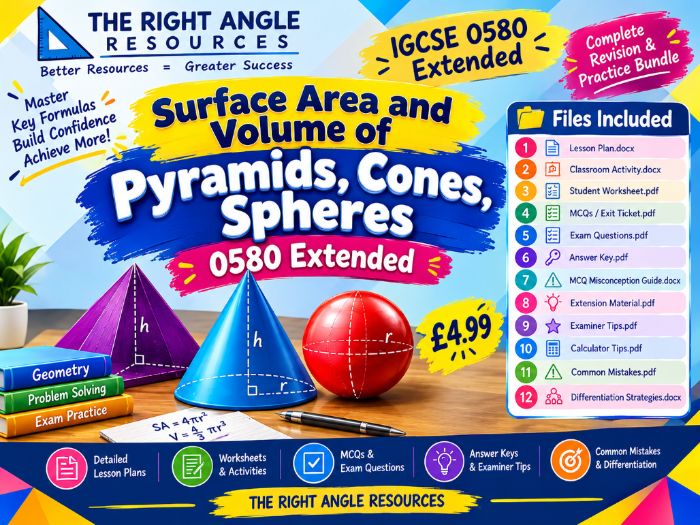 Volume, Surface-Area ,Pyramids & Cones, Pack | Edexcel GCSE | Higher / IGCSE 0580 | Complete Unit