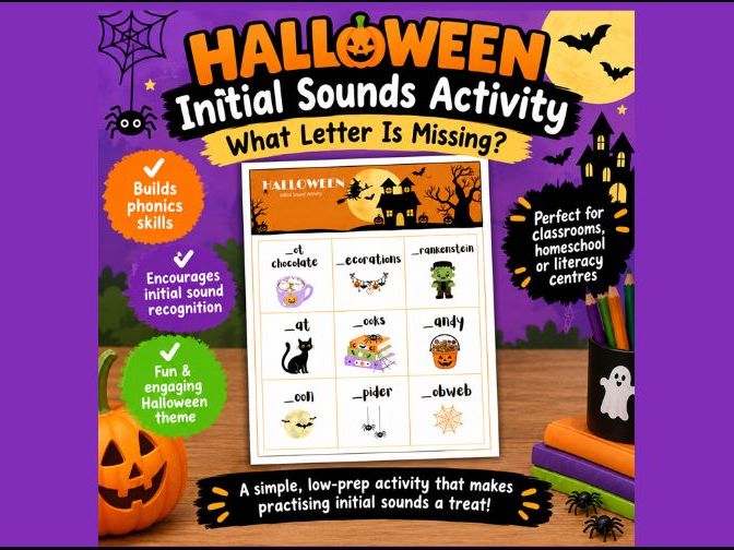 Initial Sound Worksheet - Halloween Themed!