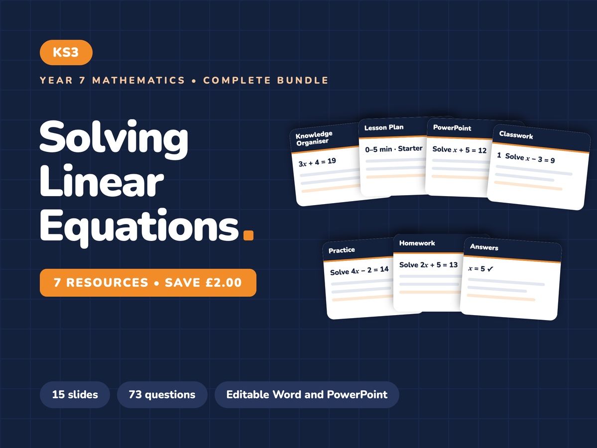 Year 7 Solving Linear Equations Bundle