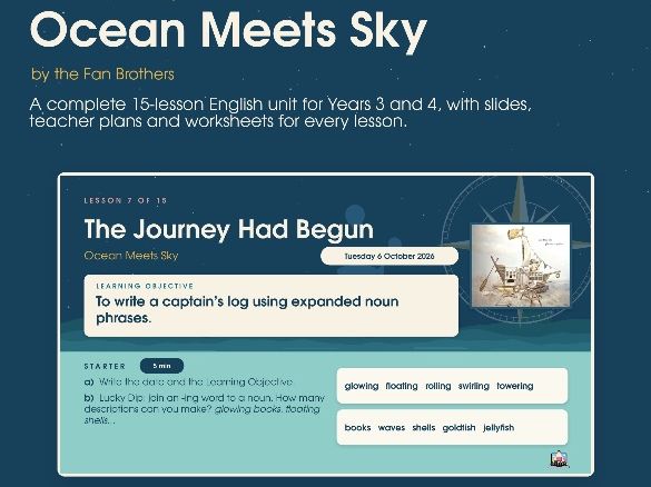 Ocean Meets Sky: A Complete Year 3/4 English Unit (15 lessons + resources)